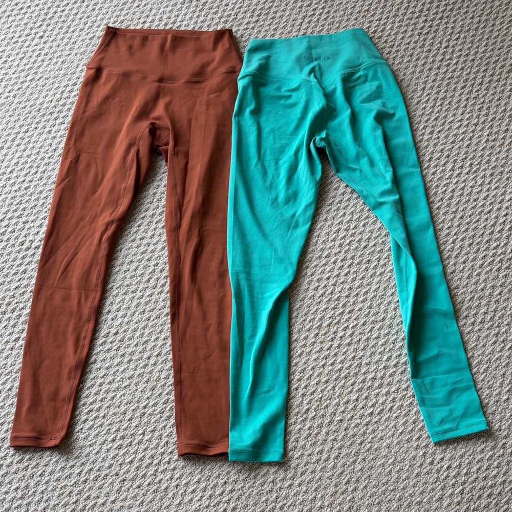 PARAGON Leggings in Teal and Rust Brown
